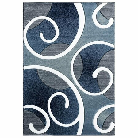 UNITED WEAVERS OF AMERICA 5 ft. 3 in. x 7 ft. 6 in. Bristol Riley Navy Rectangle Area Rug 2050 10364 69